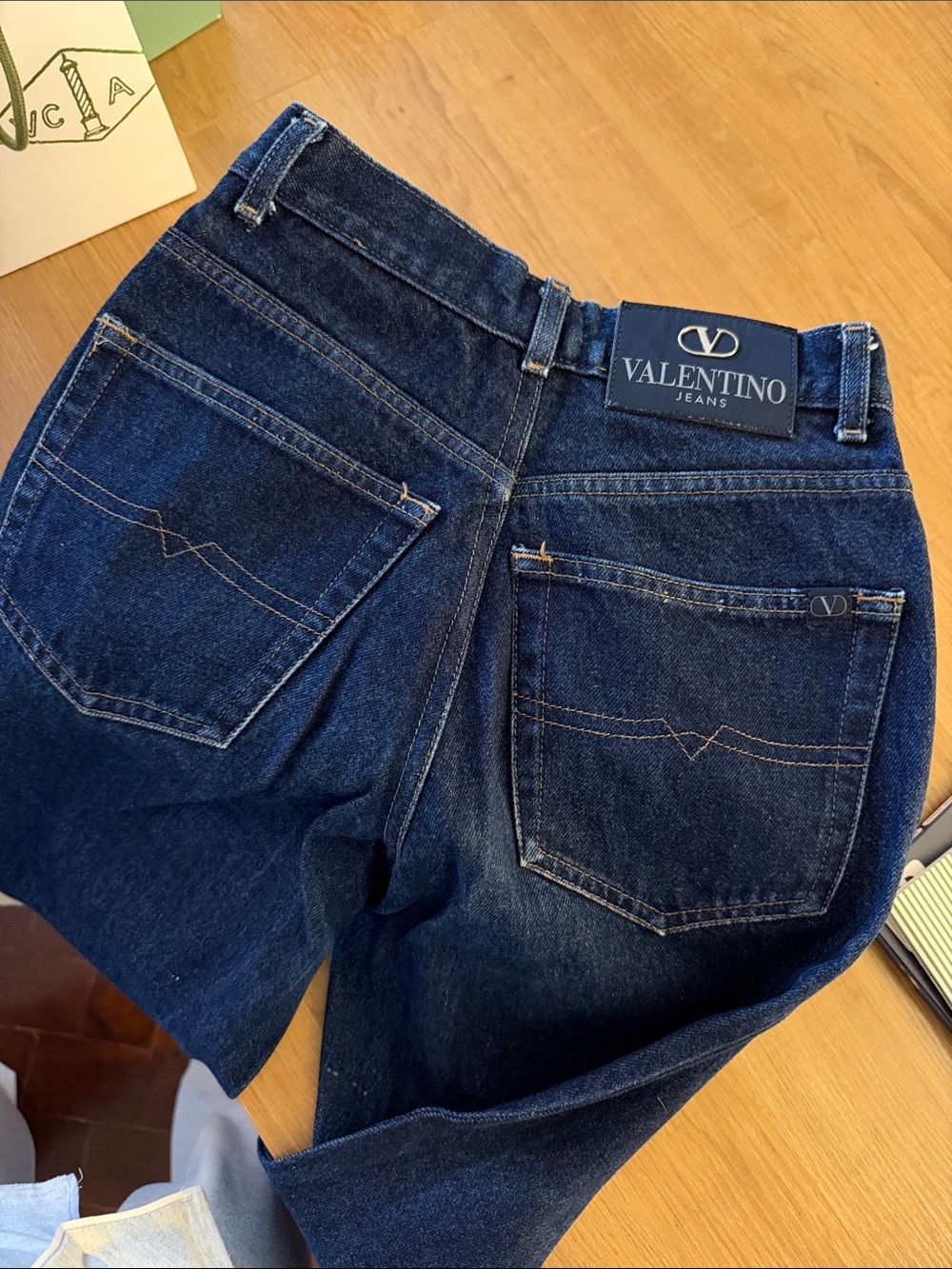 Valentino Straight Leg Dark Wash Jeans
